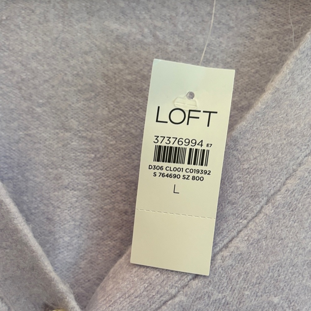 LOFT Light Purple V-Neck Cardigan - Picture 3 of 9